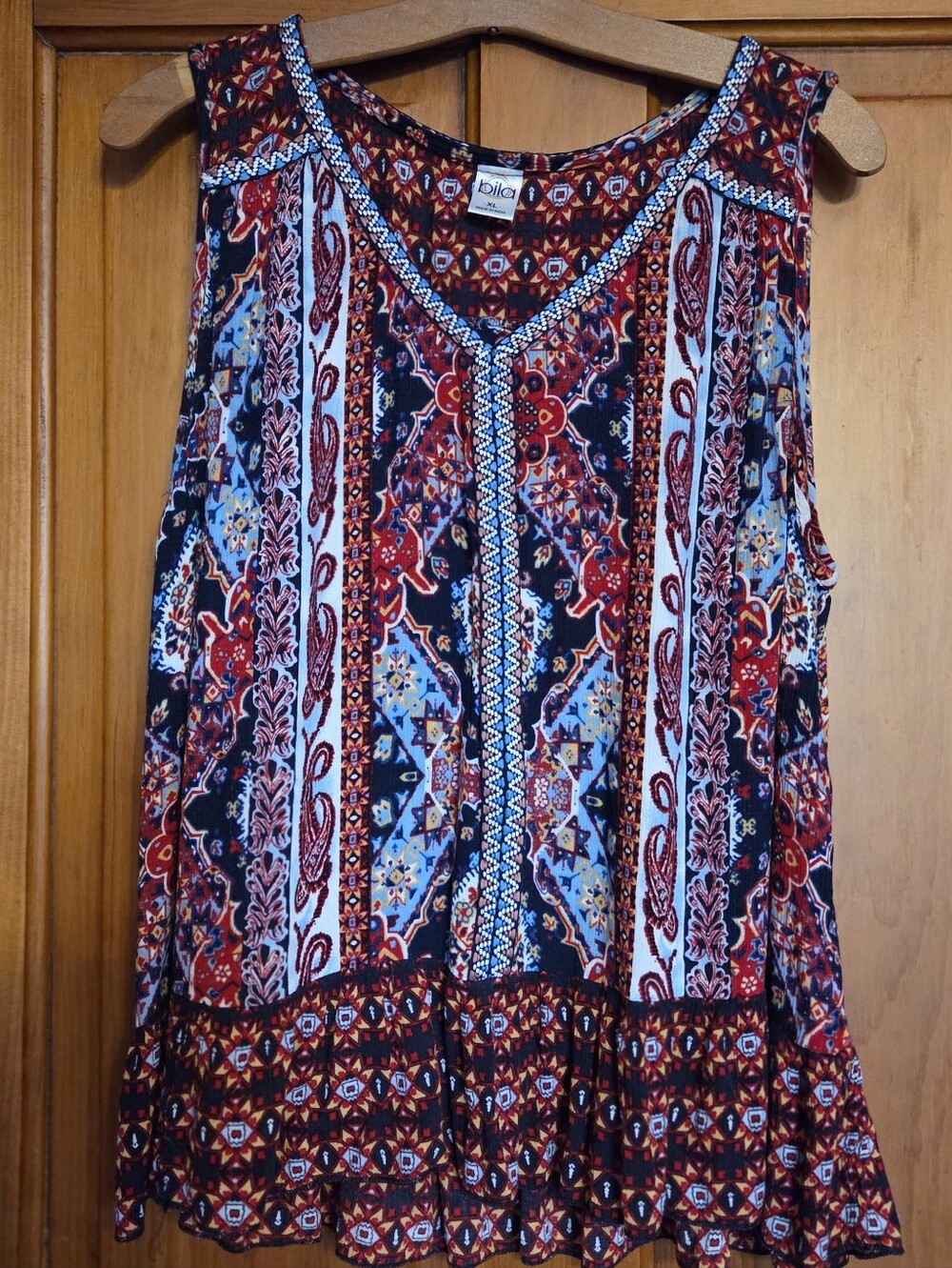 Diba Multicolor Printed Sleeveless Peplum Top